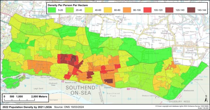 Source: ONS - Population Density for LSOA Mid-2022